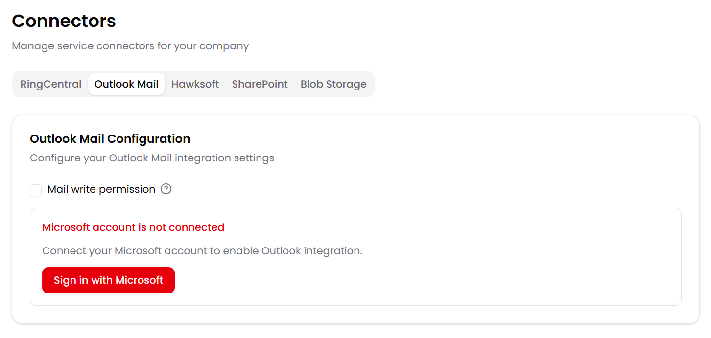 The Outlook Mail connector — sign in with Microsoft
